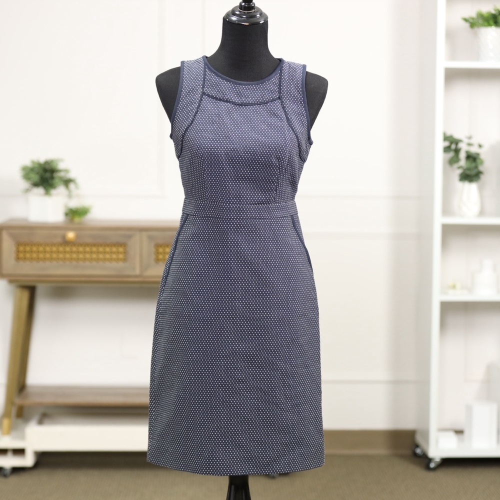 J. Crew Navy Polka Dot Mini Dress - Picture 2 of 9